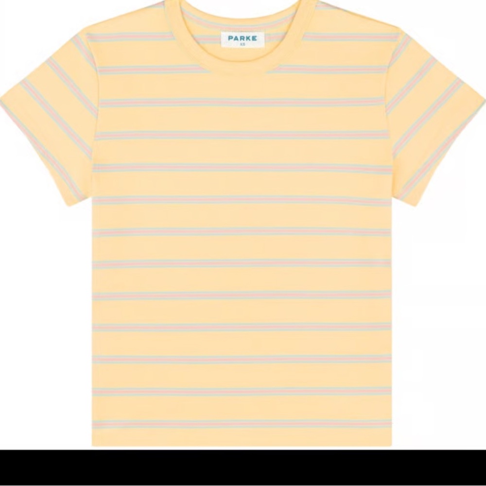 PARKE Yellow 100% Cotton striped shirt Medium